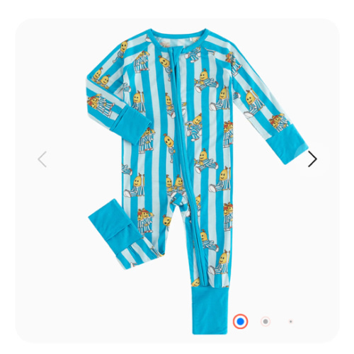PREORDER FancyPrince Striped Banana Baby Bamboo Zipper Romper Pajamas