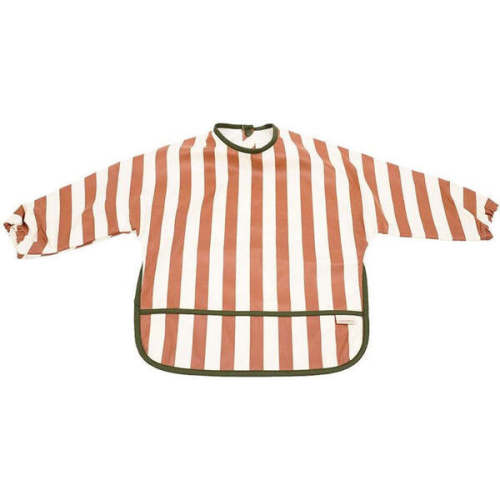 Striped Water Resistant Front Pocket Smock Bib, Atlas & Tierra - GRECH & CO. | Maisonette