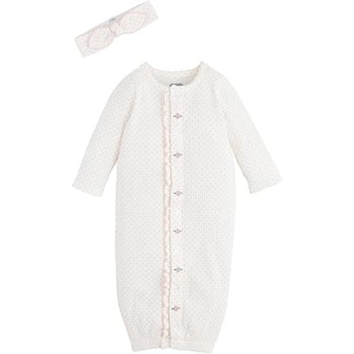 Mud Pie Children's Rosette Polka Dot Gown; 0-3M