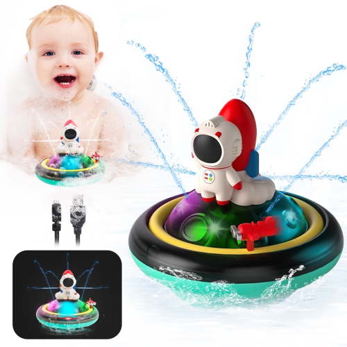 Baby Bath Toys, Automatic Spray Water Toddler Bath Toys, Induction Sprinkler Bathtub Toys, Rechargeable Flashing Light Kid Bath Toys Girls Boys Shower Toys for Infant