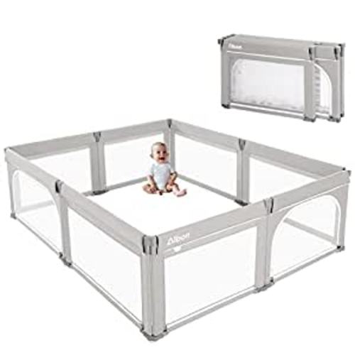 Amazon.com : Albott Baby Playpen- Foldable Playpen for Babies and Toddlers 89x74 in Baby Play Yards, 45 sq. ft Portable Baby Fence(XL, Light Grey) : Baby