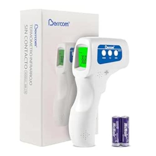 Berrcom Non Contact Forehead Thermometer for Adults, Kids & Babies - Digital Infrared Thermometer Gun with Fever Alarm, 1-Second Reading, Backlight LCD Screen, Accurate Touchless Temperature Check