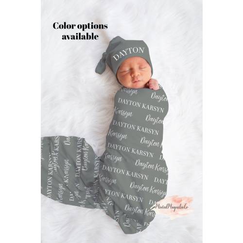 Personalized Baby Name Swaddle, Customized Baby Gift, Custom Coming Home Blanket, Gender Neutral Hospital Photo Prop, Baby Shower Present