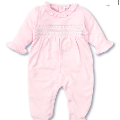 Hand Smocked CLB Charmed Pink Footie 3-6mos