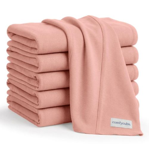 Comfy Cubs Baby Burp Cloths Set Pack of 6 - Large, 6-Layer, Ultra Absorbent Soft 100% Cotton for Infants - Bold Blush