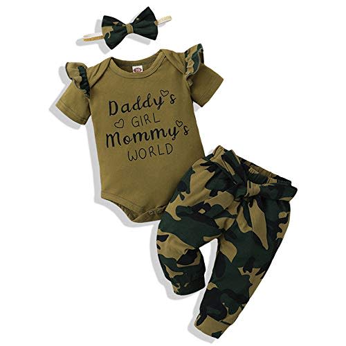 Renotemy Newborn Infant Baby Girl Clothes Summer Outfits Infant Romper Pants Cute Toddler Girl Clothes Gift Set