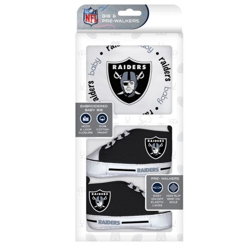 Baby Fanatic 2 Piece Bid And Shoes - Nfl Las Vegas Raiders - White Unisex Infant Apparel