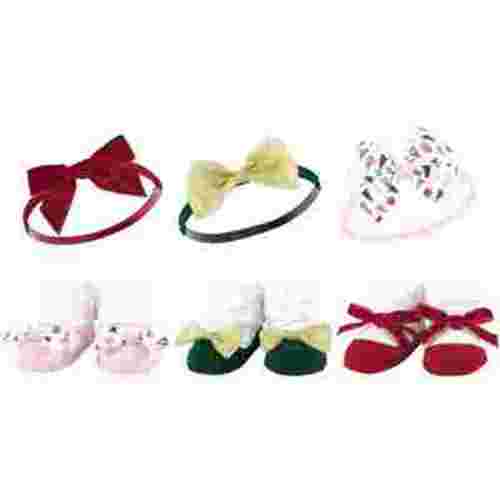 Hudson Baby Headband and Socks Giftset, 6-Piece, 0-9 Months