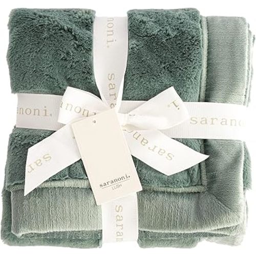 SARANONI Luxury Receiving Blankets for Babies | Ultra-Soft Lush and Boutique Quality Baby Blanket | Eucalyptus - 40” x 30”