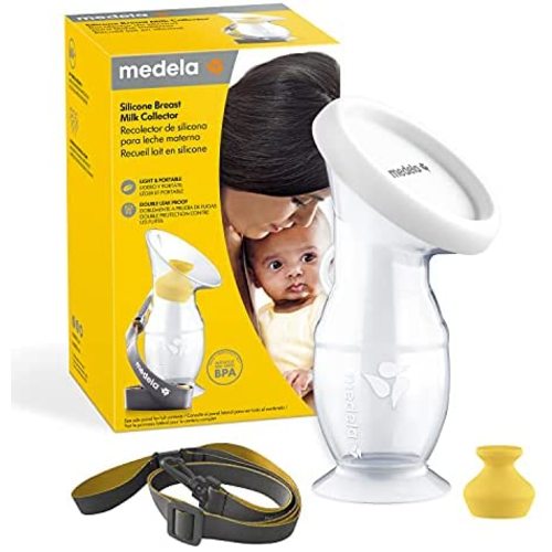 Medela Silicone Breast Milk Collector, Milk Saver with Spill-Resistant Stopper, Suction Base and Lanyard, 3.4 oz/100 mL