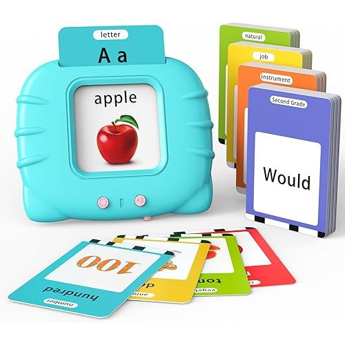 Lapare Talking Flash Cards Toys for Toddlers 2 3 4 5 6, Learn ABC Letters, Numbers 0-100,Phrases,Objects, Adjectives, and More Dolch Sight Words, 280 Cards with 560 Words/Phrases
