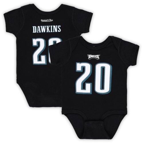 Brian Dawkins Philadelphia Eagles Mitchell & Ness Newborn & Infant Retro Name & Number Bodysuit - Black