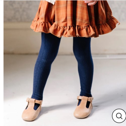 Navy Cable Knit Tights
