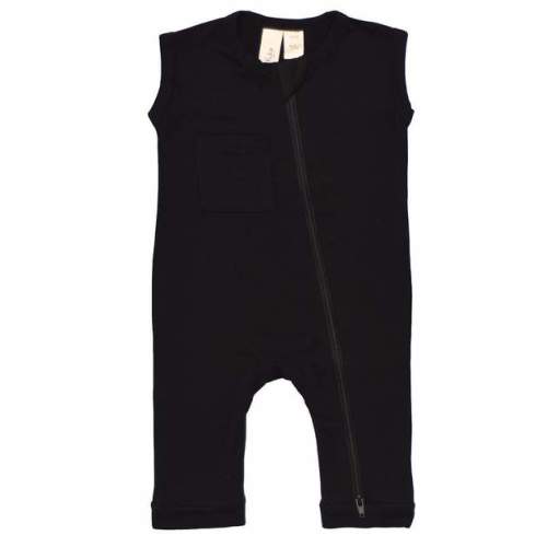 Zipper Sleeveless Romper in Midnight– Kyte BABY