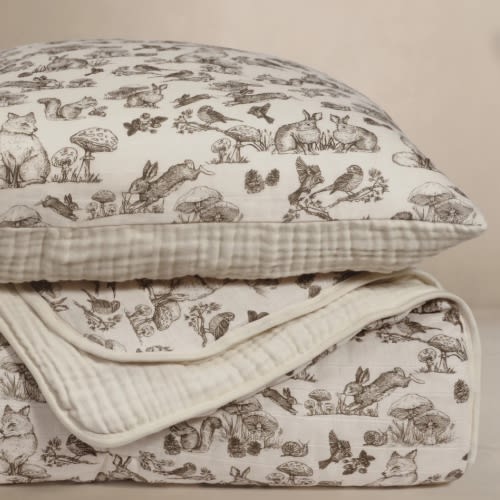 'Woodland' Nursery - Premium Muslin Crib Quilt & Sham