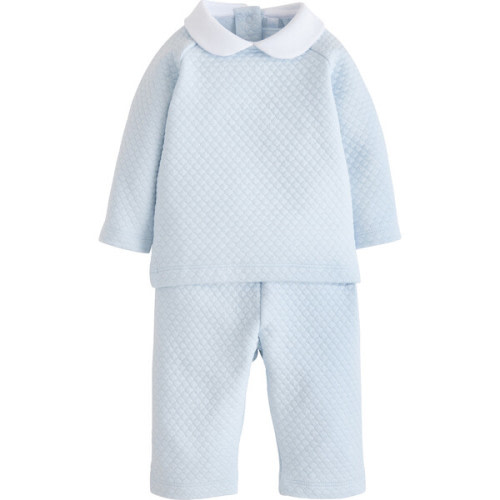 Quilted Pant Set, Light Blue