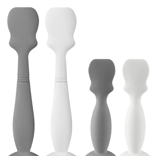 4 Pack Baby Diaper Cream Brush, Diaper Cream Spatula Applicator Silicone Baby Butt Paste Spatula for Babies, Newborn, 2 x Large Size, 2 x Small Size (White, Gray)