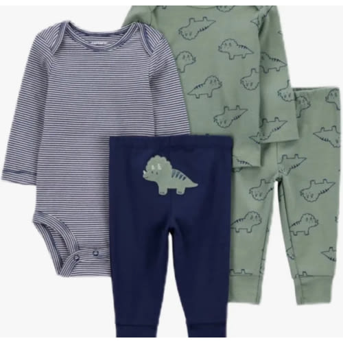 Carter's Baby 4-piece Layette Set Bodysuit Dinosaurs Print Playwear