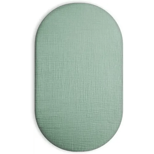Bassinet Sheet for Baby Boy and Girl, Universal Fit for Rectangle, Oval, Hourglass Bassinet Mattress, Moses Basket Sheets (Sage)