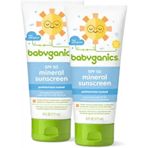 Babyganics SPF 50 Baby Sunscreen Lotion UVA UVB Protection | Water Resistant |Non Allergenic, 6 Fl Oz (Pack of 2) - 6 Ounce (Pack of 2)
