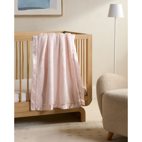 Silky Plush Baby Blanket in Light Pink