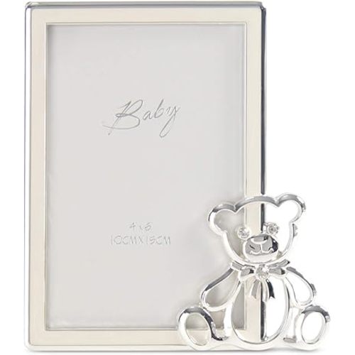 LASODY Teddy Bear Enamel Baby Picture Frame - Baby Birthday & Newborn Gifts