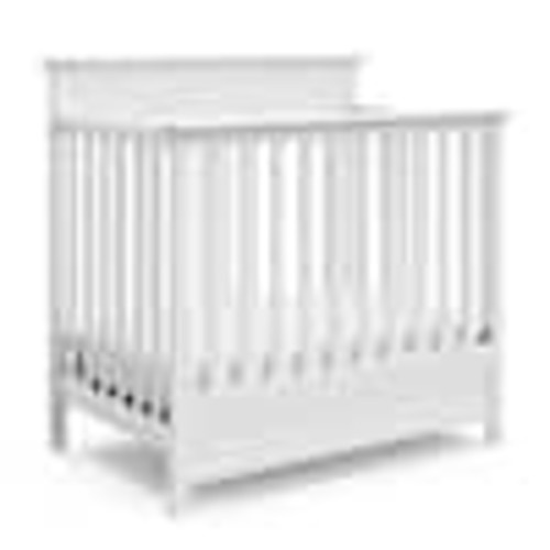 Storkcraft Petal Mini White 4-in-1 Convertible Crib with Bonus Mattress 04510-101