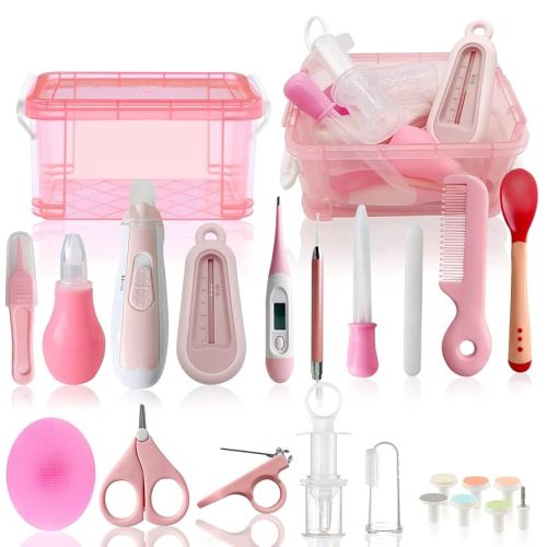 Baby Grooming Kit, 25 in 1 Baby Healthcare and Grooming Kit, Baby Electric Nail Trimmer Set Newborn Nursery Health Care Set for Newborn Infant Toddlers Boys Girls Shower Gifts (0-4 Years+)