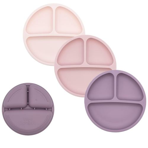 WeeSprout Silicone Divided Plates (No Lids), 100% Food Grade Silicone Plates for Toddlers & Kids, Dishwasher & Microwave Safe