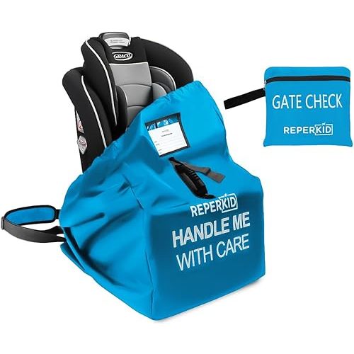 reperkid Premium Car Seat Travel Bag for Airplane - Durable, Universal Fit, Water-Resistant Gate Check Bag with Adjustable Carry Straps - for Safe and Hassle-Free Travel