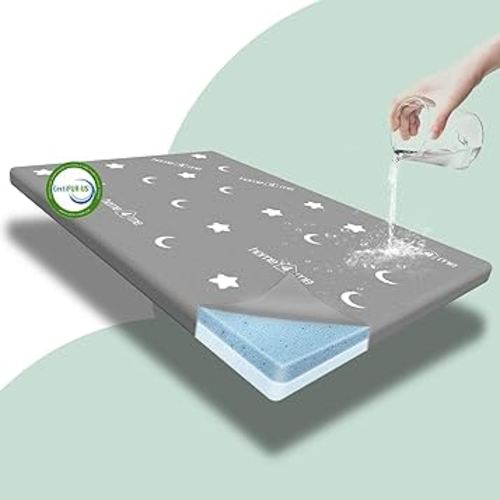 Home4me Pack and Play Mattress 38" x 26"x 2'', Dual Sided Playpen Mattresses, Gel Memory Foam Pack N Play Mattresses, Toddler Mattress Pad with Removable Washable Cover for Baby and Toddlers,Grey