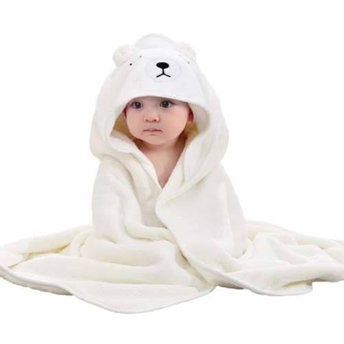 SILVERCELL Ultra Soft Highly Absorbent Body Towel Hooded Newborn Lovely Animal Bath Towel Natural Baby Stuff Baby Bath Shower Gifts for Boy and Girl Infant Coral Fleece Bath Towel