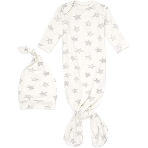 aden + anais Snuggle Knit Knotted Newborn Baby Gown and Hat Set 0-3 Months Star