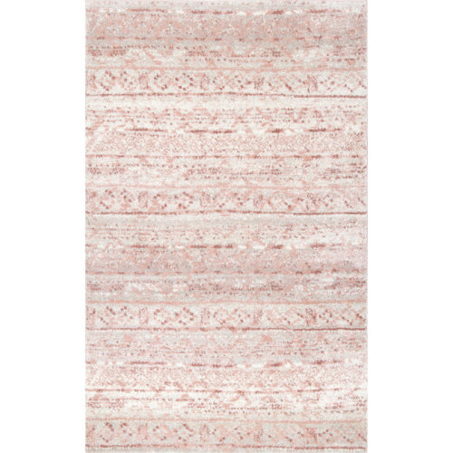 Bungalow Rose Lincolnwood Moroccan Power Loom Performance Pink Rug & Reviews | Wayfair