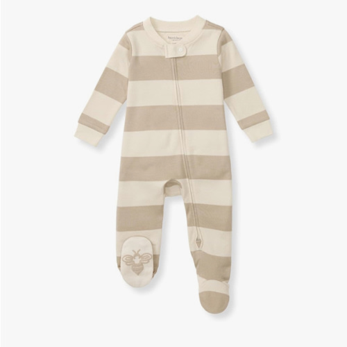 Burt's Bees Baby Baby Girls Pajamas, Zip Front Non-Slip Footed Sleeper Pjs, 100% Organic Cotton