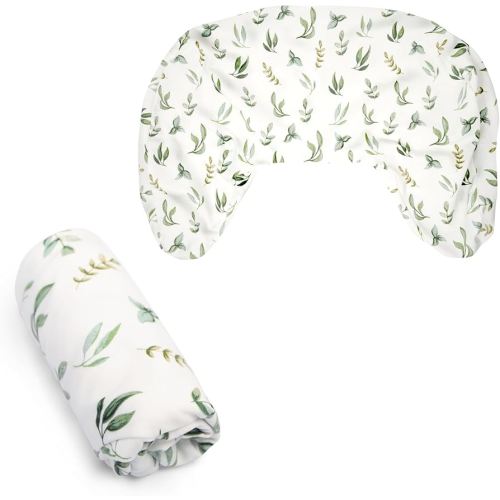 Boppy Nursing Pillow Cover, Organic Green Leaves, Single Cover, Easy-On Slipcover with Gentle 100% Organic Cotton Fabric for The Redesigned Nursing Pillow