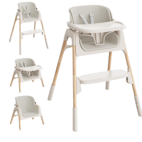 Mloong High Chair for Babies and Toddlers - Adjustable 4-in-1 Baby High Chairs with Dishwasher Tray, Easy Clean Highchair, Beige