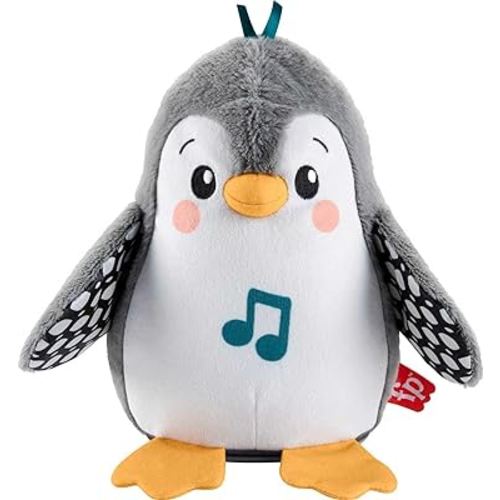Fisher-Price Baby Tummy Time Toy Flap & Wobble Penguin, Plush with Music & Motion for Sensory Play Newborns Ages 0+ Months