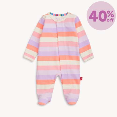 pink stripe cloudstretch™ magnetic parent favorite footie – Magnetic Me
