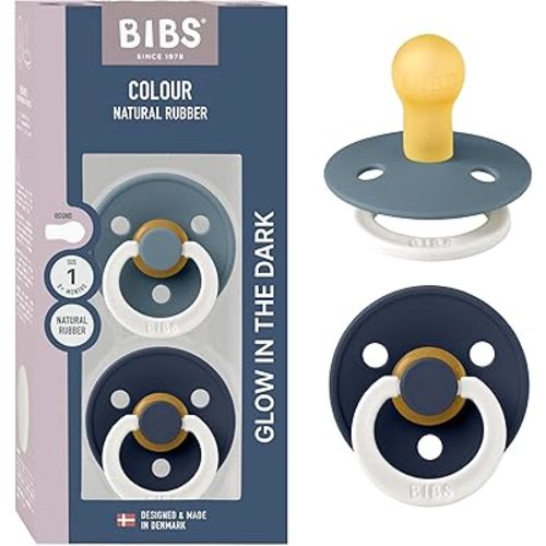 BIBS Pacifiers | Natural Rubber Baby Pacifier Combo | Set of 2 BPA-Free Soothers