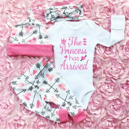 IZhansean 4PCS Newborn Infant Baby Girl Outfit Clothes Set Romper Bodysuit+Pants Leggings