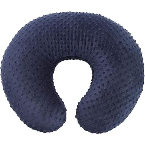OWLOWLA Minky Nursing Cover, Breastfeeding Pillow Slipcover Fits Nursing Pillow for Baby Boy Girl(Navy)