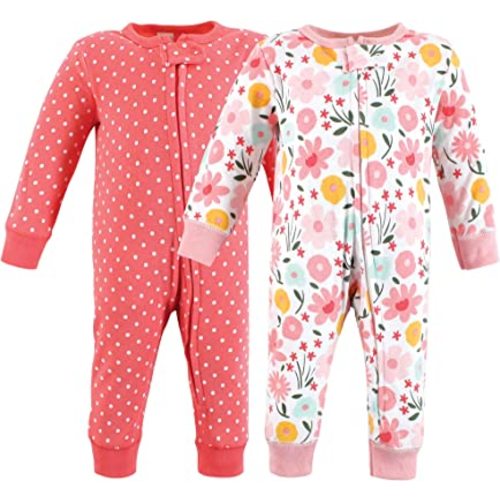 Hudson Baby Baby Girls' Cotton Sleep and Play