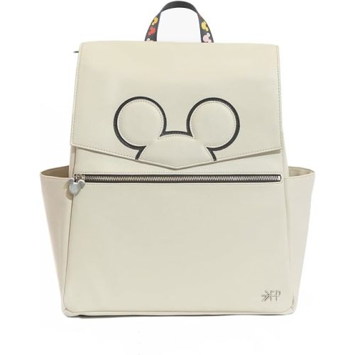 Freshly Picked Classic Diaper Bag Backpack, Wipeable Vegan Leather Diaper Bag With Changing Pad, Convertible (Mickey Mania)