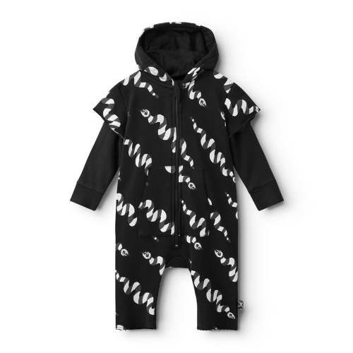 stripey snakes hooded overall