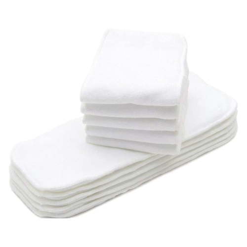 Organic Cotton Diaper Inserts for Baby's Comfort, Reusable & Washable 3-Layer Pads with Soft Texture for Daily Use (10PCS)