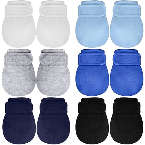 Newcotte Adjustable Baby Mittens No Scratch Newborn Cotton Breathable Gloves Warm Baby Mitts for Boys