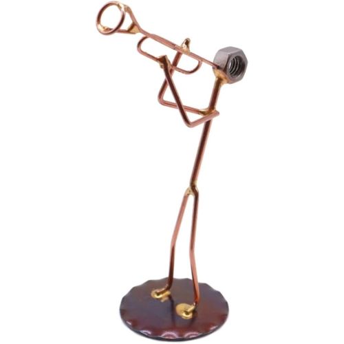 Trumpet Collectible Handmade Metal Art Figurine, Desk Accessories, Trophy, Boss Gift, Office Décor, Business Professional, Musical Instrument
