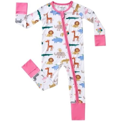 pureborn Baby Infant Boys Girls Zipper Sleeper Snug Fit Viscose from Bamboo Pajamas 0-24 Months