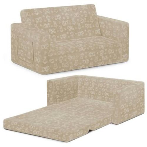 Serta Perfect Sleeper Extra Wide Comfy 2-in-1 Convertible Sofa to Lounger - Cream